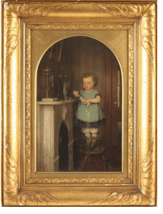 Seymour Guy Antique Painting — Small Boy on Chair